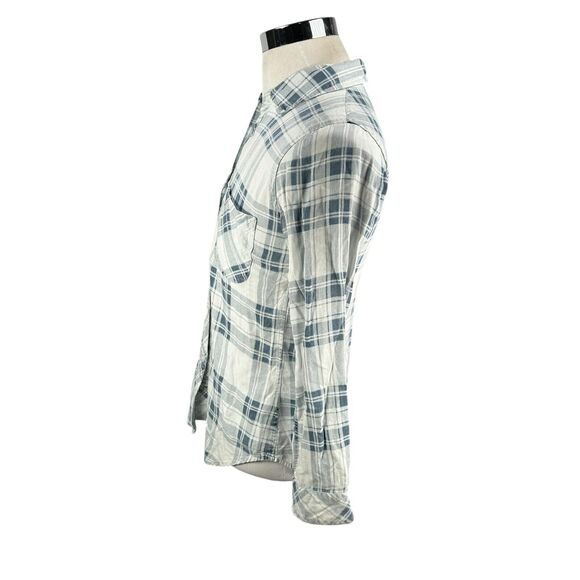 Rails Flannel Shirt Women’s Small White & Pale Blue Plaid Button Up Light - Picture 4 of 10